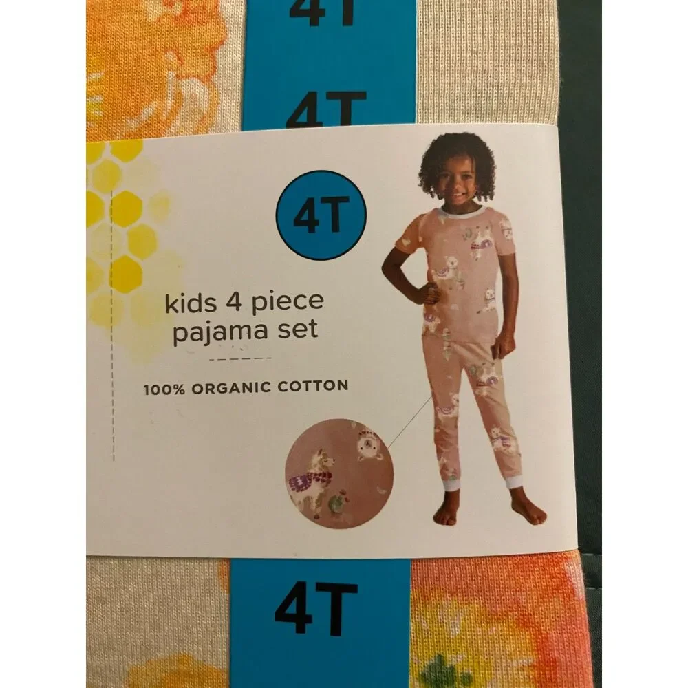 100% Organic Cotton Kid's 4T Burt's Bees 4 Piece Set New